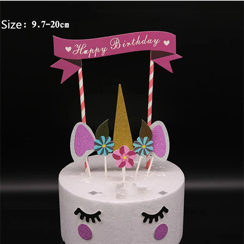 

1Set Unicorn Cake Flag Birthday Party Decoration Cake Decoration Party Supplies Unicorn Party Bachelorette Party Baby Shower