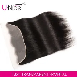 Прямой прозрачный фронтальный шнурок 13X4 свободная часть 10-18 дюймов предварительно выщипанные Unice бразильские Прямые Человеческие волосы