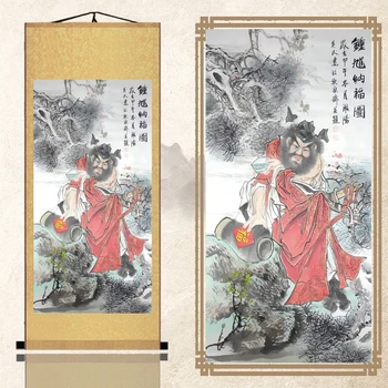 

( ZHONG KUI ) silk art painting Chinese Art Painting Home Office Decoration Chinese painting S00R #