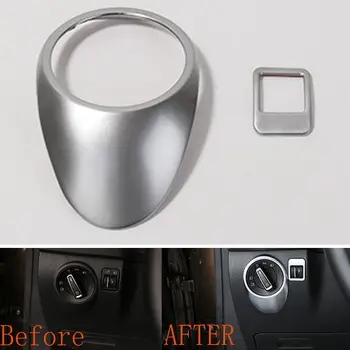 

2pcs Chromed ABS Car Headlight Switch Cover Trim Frame Decoration Stickers fit For VW Tiguan 2010 2011 2015 Car styling