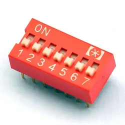 (100 шт./лот) 7 способ DIP-переключатель, 7 положение 14 Pin PCB монтажа