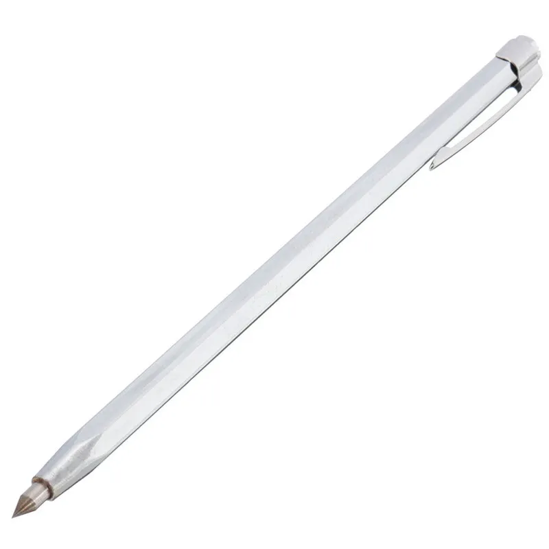 

14.5cm Tungsten Steel Tip Scriber Clip Pen for Ceramics Glass Shell Metal Marking Tool White Engraving Pen Garden