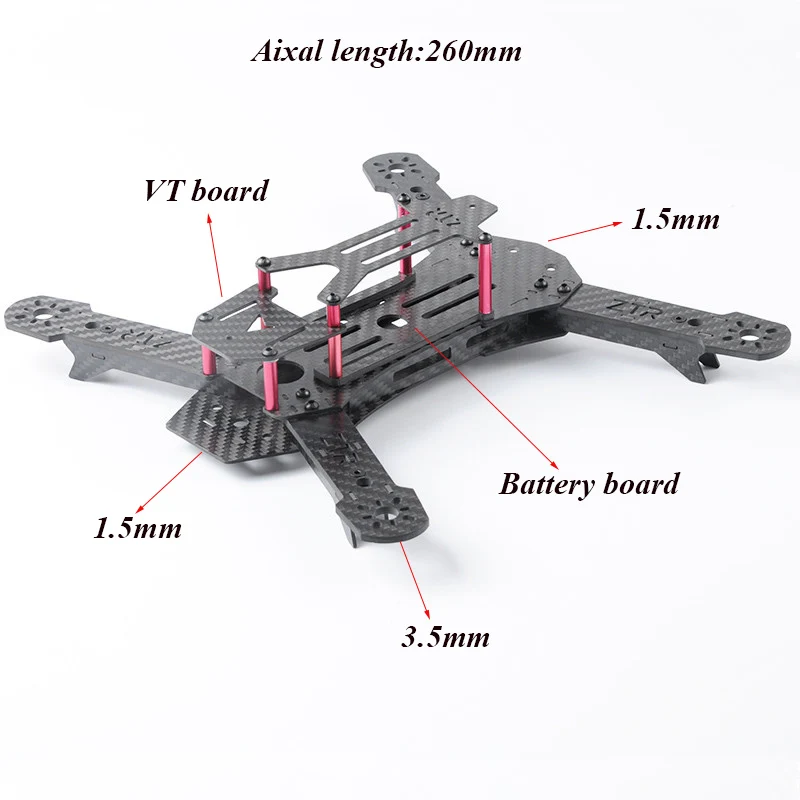Readytosky Hover 235mm FPV Racing Drone Frame Carbon Fiber Quadcopter Frame Kit with 4mm FPV Frame Arms with 20cm Lipo Battery Strap Readytosky Hover 235mm FPV Racing Drone Frame Carbon Fiber Quadcopter Frame Kit with 4mm FPV Frame Arms with 20cm Lipo Battery Strap