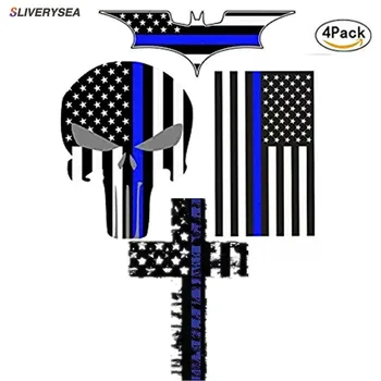 

Car Sticker and Decal Blue Line US Flag Punisher Skull Dark Night Decals American USA Flag Vinyl Stickers Motorcycle Car Styling