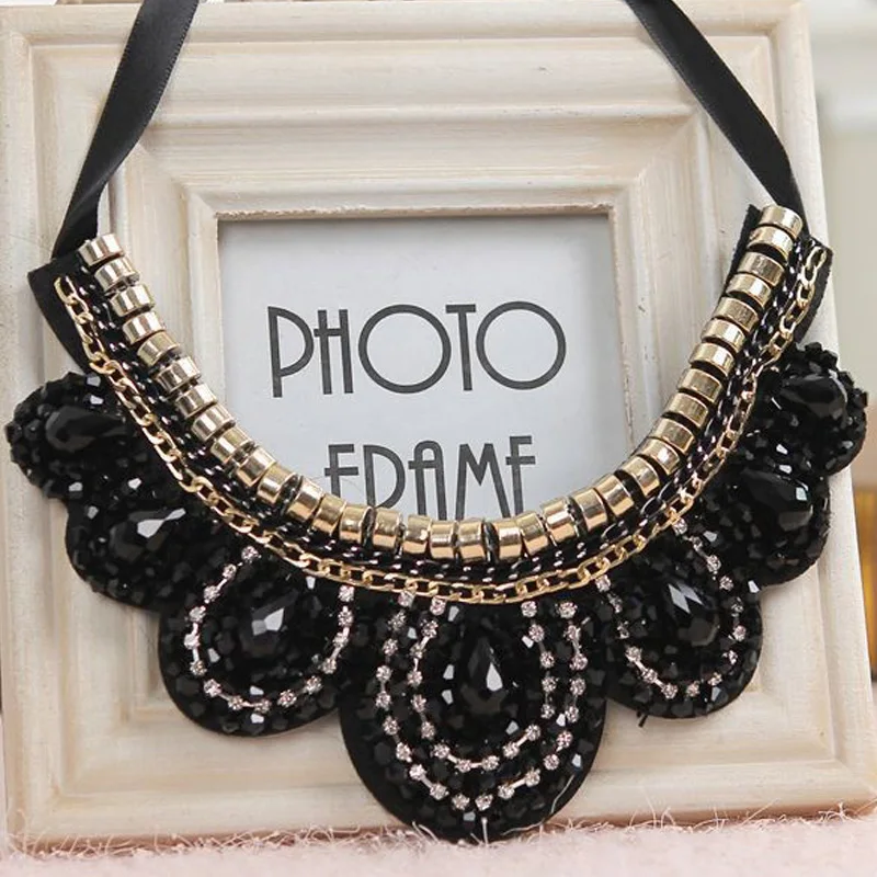 Women Black Velvet Choker Necklace Handmade Retro Burlesque Jewelry Woman Gift design ribbon chain false collar choker necklace