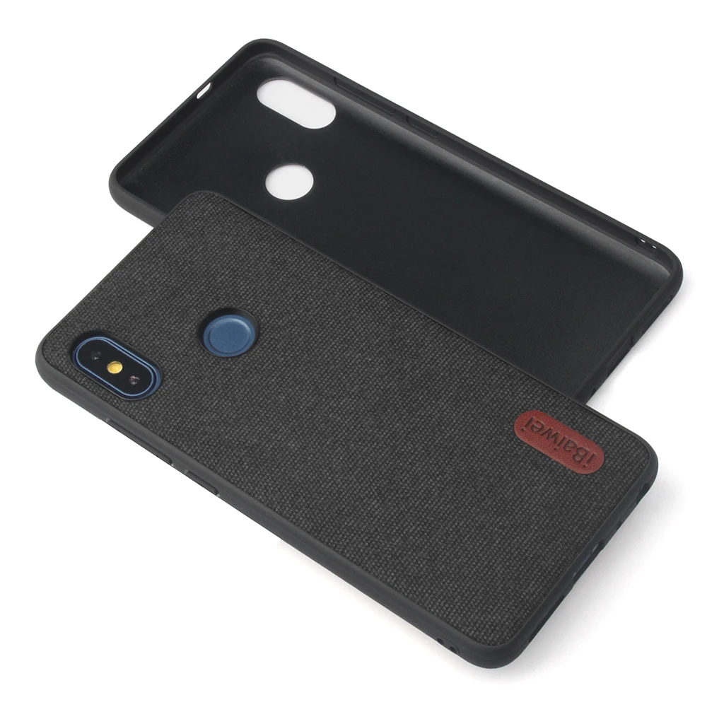 fabric case black Чехол из ткани с текстурой для Xiao mi Red mi Note 7 5 6Pro 6 A Global POCOPHONE F1 задняя крышка mi 9 8 SE Lite mi x 2S A1 5X чехол из ТПУ - Цвет: fabric case black