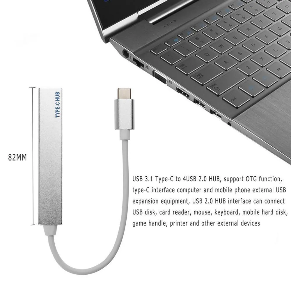 Hot Sale 4 Port USB 3.1 To USB-C Adapter Type-C Hub For Samsung Xiaomi Tablet Macbook Pro Laptop Type-C To USB 3.1 Hub Adapter