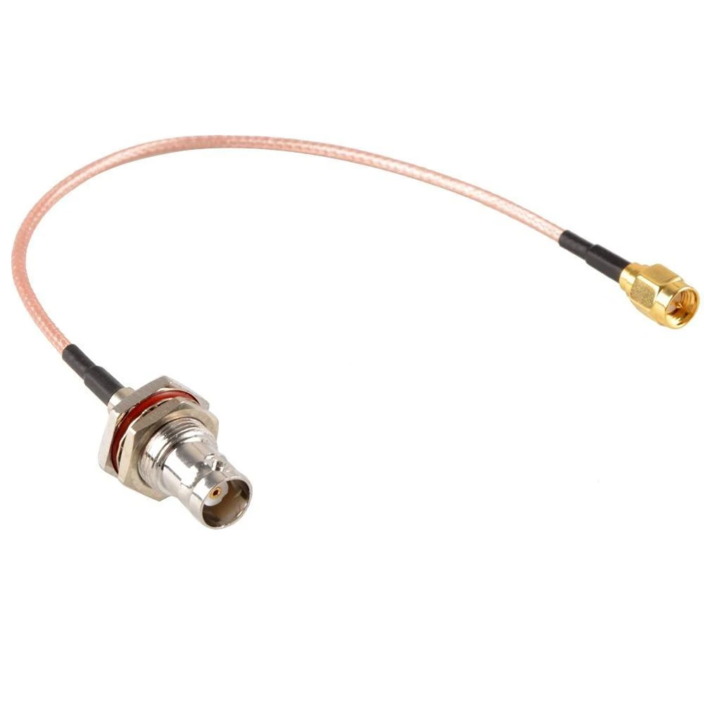 

ALLISHOP 3M RF BNC Female Jack To SMA Male Plug Gold Plating RF Adapter Coaxial Cable RG316D Double Shielded Silver