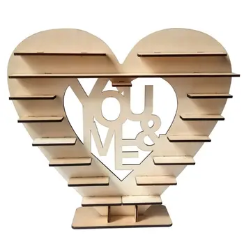 

You & Me Wooden Heart Chocolate Dessert Candy Display Stand Centerpiece Decor Holder Wedding Party Bars