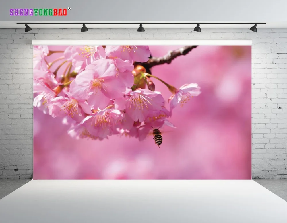 

SHENGYONGBAO Art Cloth Custom Cherry blossoms Backdrops for Photography Sakura theme Horizontal Background SZ-64