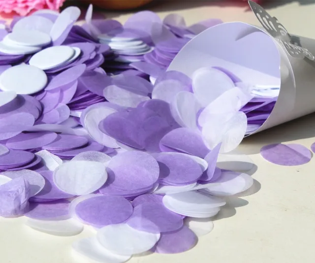 Lavender Lilac Purple Violet White Wedding Party Guests Flower Lavender Lilac Purple Violet White Wedding Party Guests Flower Throwing Circle Confetti Balloon Tissue Paper