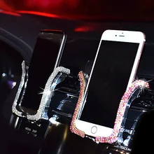Универсальный автомобильный держатель для телефона с Bing Кристалл Стразы держатель на вентиляционное отверстие автомобиля клип держатель сотового телефона для iPhone samsung автомобильный держатель