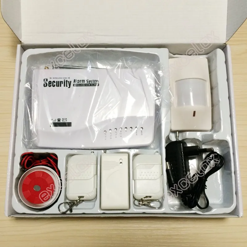 Беспроводной GSM сигнализация Системы Quad Band 850/900/1800/1900 МГц Интерком PIR детектор двери Сенсор сирена дистанционного Управление домашней безопасности
