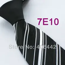 Coachella Мужские галстуки дизайн черный Узел контрастный черный белый полосатый тканый галстук в деловом стиле для платья рубашки Свадебные