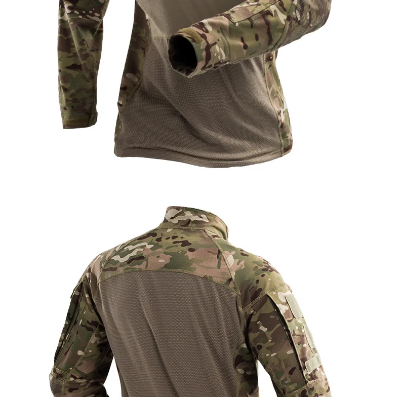 Камуфляжная армейская футболка для мужчин RU Soldiers Боевая тактическая футболка военная сила MultiCam камуфляж футболка с длинным рукавом