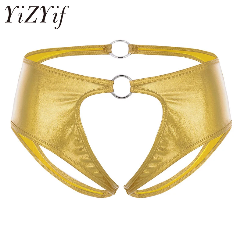 Женское нижнее белье YiZYiF хит продаж Клубная одежда Wetlook из искусственной кожи без