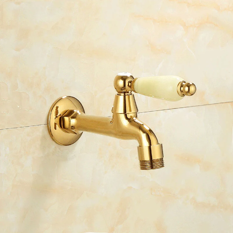 

European natural jade all copper and gold main washing machine faucet nozzle