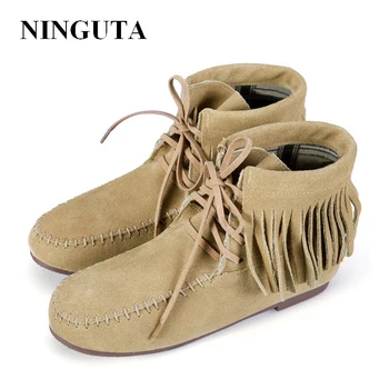 

NINGUTA fringe ankle boots women fashion women autumn boots shoes woman