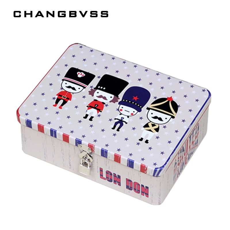 

Large Capacity Storage Box with Lock,Makeup Organizer,Metal Jewelry Box,Card Candy Tea Storage Stationery Boxes,Desk Organizer