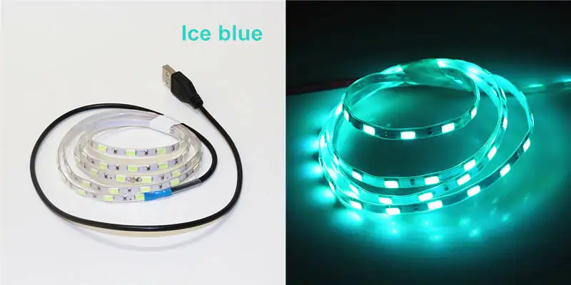 1 м 5 в USB светодиодный светильник SMD 5630 5730 60 Светодиодный s белый/теплый белый/красный/зеленый/синий/желтый/Розовый/Голубой светодиодный ленточный с кабелем USB 50 см