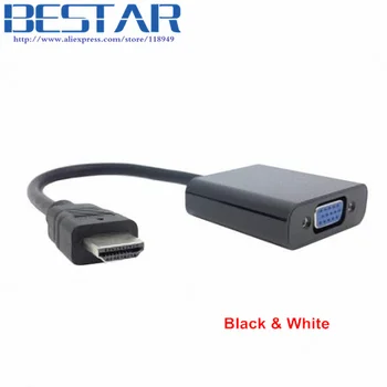 

White & Black PS3 DVD 1080P hdmi input to VGA female output projectors monitors adapter HDMI VGA adapter cable converter
