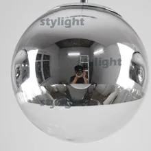 Диаметр 35 см Диаметр 40 см столовая гостиная бар люстра зеркальный шар подвесной светильник современного стекла подвеска свет