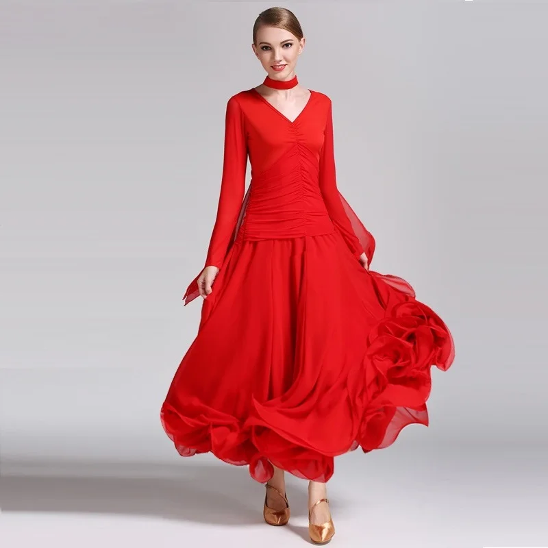 Robe De Bal Pour Femme Sans Manches Tango Valse Vêtement De Danse
