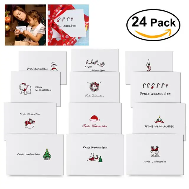 24pcs bestoyard christmas greeting card kits with 26pcs envelope 12 designs winter holiday greeting cards