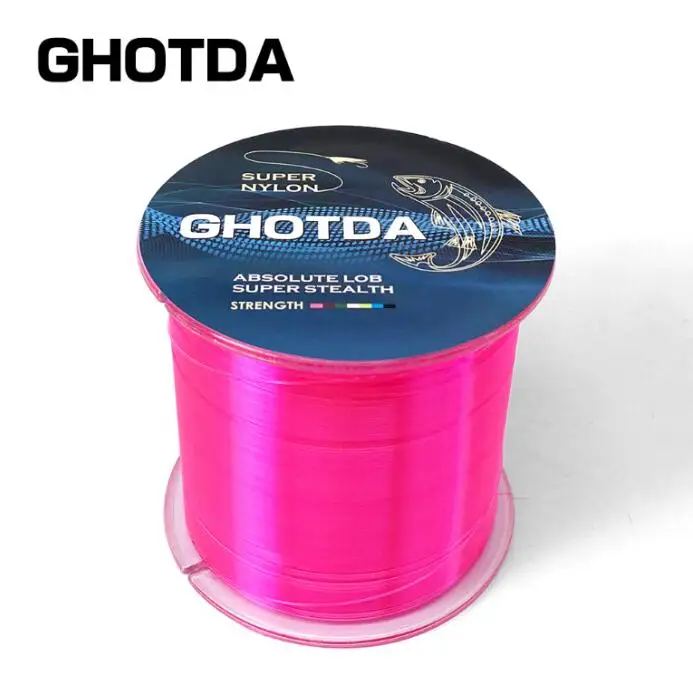 GHOTDA 5-30 фунтов 500 м 0,168-0,5 мм нейлоновая леска супер сильная мононить - Цвет: Pink