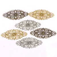 Connecteurs d'enveloppements en filigrane, embellissements pour bricolage, Scrapbooking, décoration de maison, or/argent/Bronze, artisanat en métal fait à la main, yk0745, 10 pièces 5