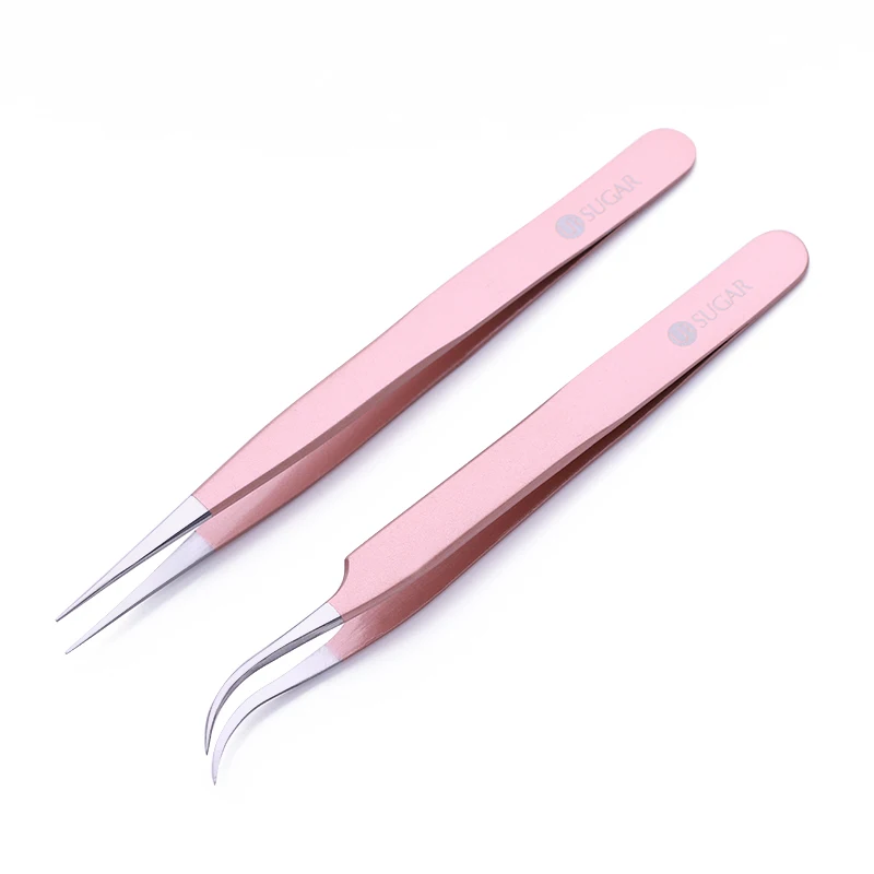 

UR SUGAR Rose Gold Straight Curved Tweezer Nail Sticker Rhinestone Picker Eyelash blackhead Remover Manicure Nail Art Tool