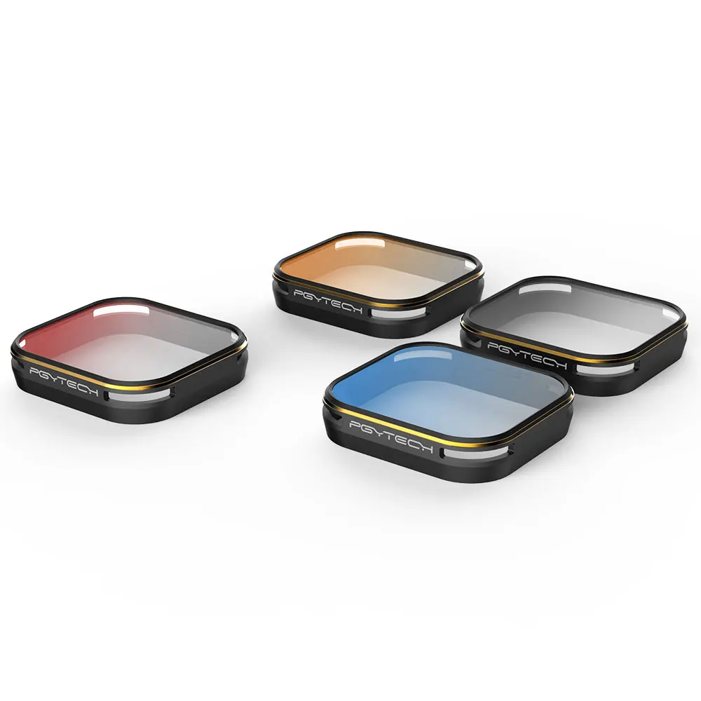 PGYTECH Gopro 5 золотым обрезом фильтр объектива постепенно цвет серый/оранжевый/синий/красный и Комплект из 4 предметов фильтры красный синий Оранжевый Серый окончил - Цвет: gradient-color-set