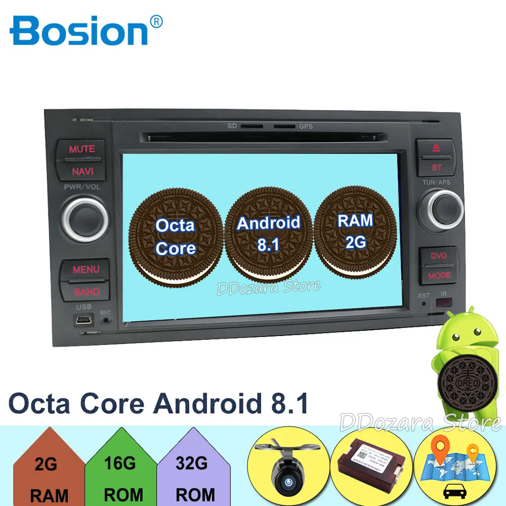 

7" Android 8.1 Octa Core Car Stereo DVD Player Radio GPS Navigation for FORD Focus II C-Max 2005 2006 2007 Fusion Transit