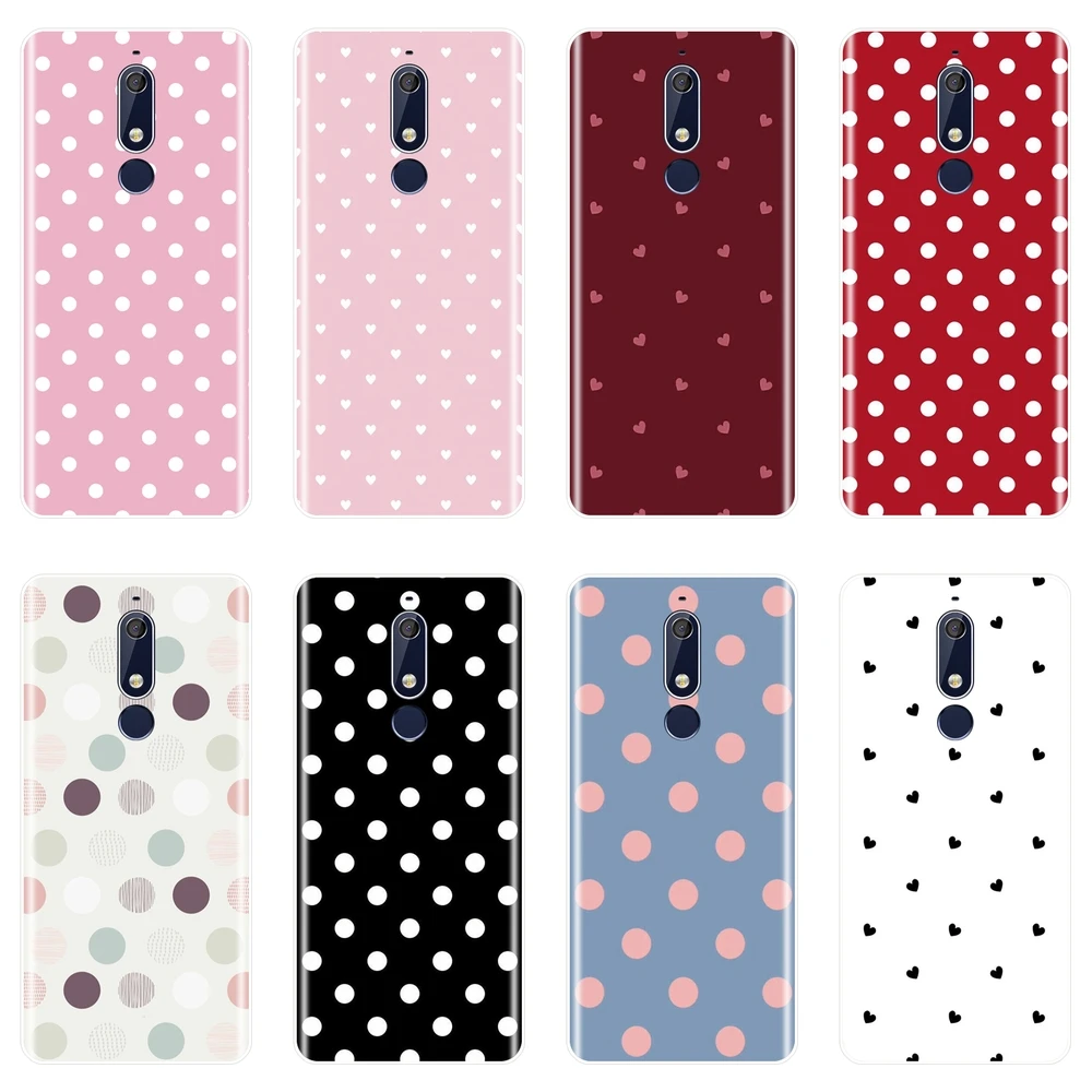 

Polka Dot Heart Love Pink Back Cover For Nokia 7.1 6.1 5.1 3.1 2.1 Plus Soft Silicone Phone Case For Nokia 2.1 3.1 5.1 6.1 7.1