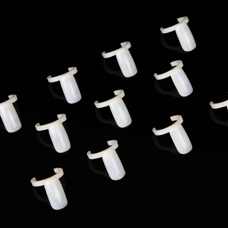 50Pcs set Polish UV Gel Colored Pops Ring Style Nail Tips for Bottle Display Manicure Tool 2