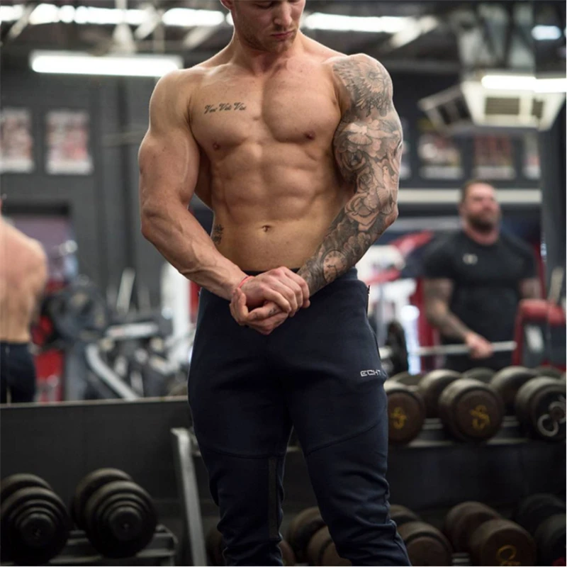 

2019 men joggers fitness pants outdoor running training feet pants men's autumn and winter nite jogger sweatpants