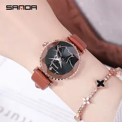 Сандалии 2018 кожа для женщин часы дамы Элитный бренд кристалл наручные часы платье Женский Relogio Feminino Montre Femme