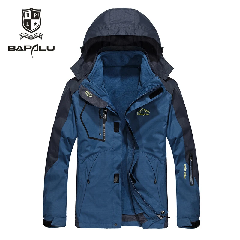 

winter new men's Female jacket Hooded Thickened Keep warm jacket Windproof Waterproof jacket coat 2 in 1 jacket 5XL 6XL 7XL 8XL