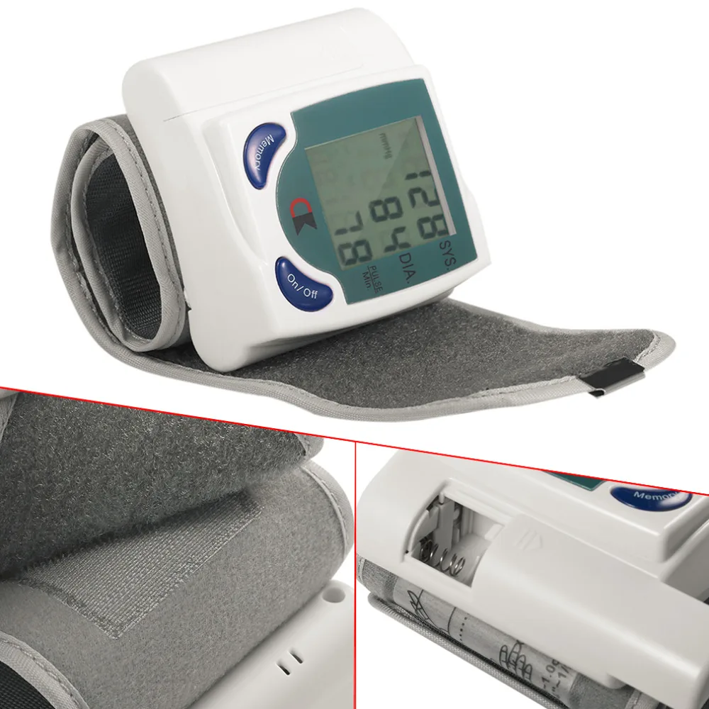 Автоматический цифровой ЖК-монитор артериального давления на запястье, забота о здоровье для измерения пульса и пульса DIA SYS, Прямая поставка