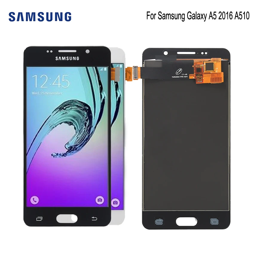 Дешево AMOLED для samsung Galaxy A5 2016 A510, ЖК дисплей, сенсорный экран, запчасти для телефонов samsung A510, Замена ЖК экрана