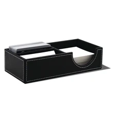 3 блока черный кожаный держатель для карт современный стиль индивидуальные аксессуары держатель для заметок