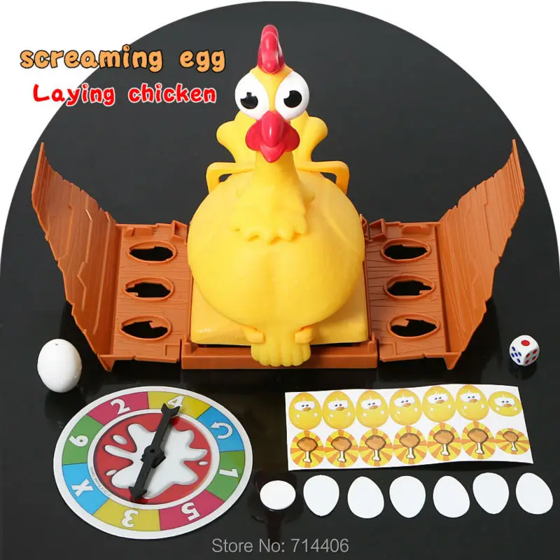 New lucky screaming egg laying chicken cluck toy set funny game for all