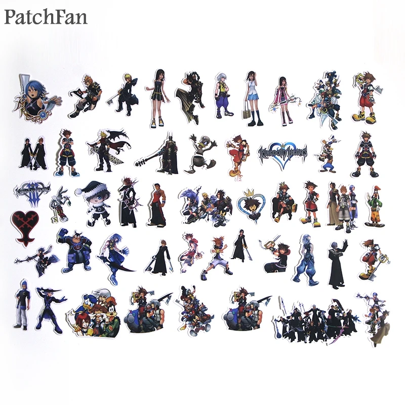 Patchfan 50 шт., креативные значки Kingdom hearts, декоративные наклейки для стен, блокнот, чехол для телефона, альбом для скрапбукинга A1414