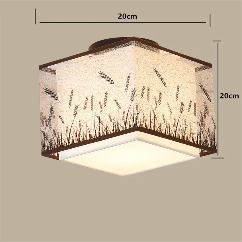 Китайская традиционная стильная потолочная лампа для гостиной, спальни, Светодиодная потолочная лампа, тканевый абажур, Декор, освещение, светильники