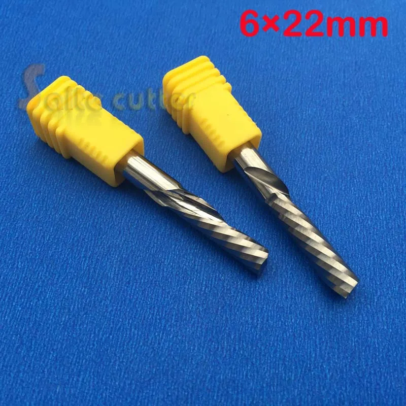 

1pc left hand down cutter spiral single flute CNC router bits 6mm*22mm
