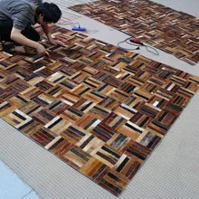 Модные художественный ковер Натуральная Воловья кожа huarache