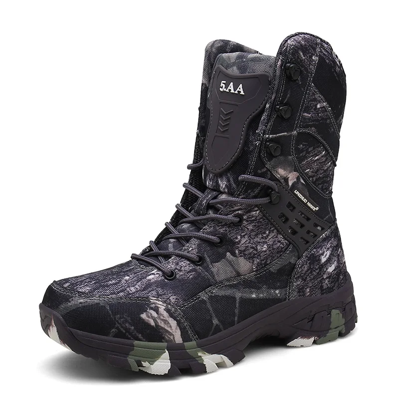 Уличные армейские ботинки; мужские военные ботинки в стиле пустыни; осенние дышащие армейские ботильоны; Botas Tacticos Zapatos - Цвет: Gray-Nylon