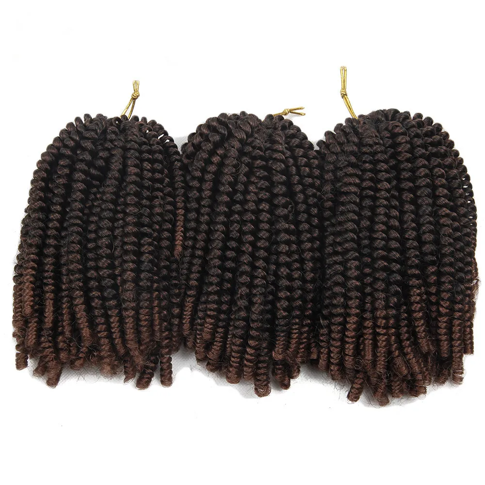 Ombre Spring Twist Hair Kanekalon Synthetic Hair Extensions Braids Kinky Curly Twists (1)