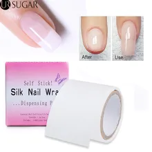 Клейкая шелковая обертка для наращивания ногтей, усиленная защита для ногтей, Белый УФ-гель, акриловые наконечники, инструмент для маникюра и дизайна ногтей