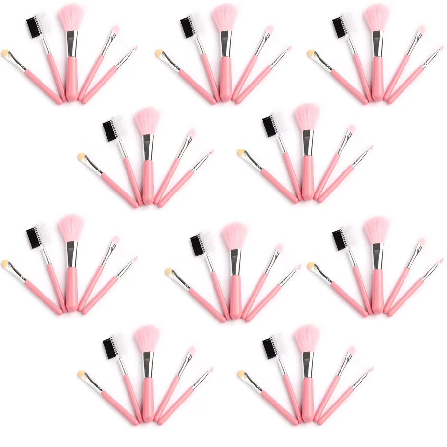 

10sets/lot Mini 5Pcs Makeup Brushes Cosmetics Tools Eyeshadow Face Cosmetic Makeup Brush Blush Soft Brushes Kit Wholesale
